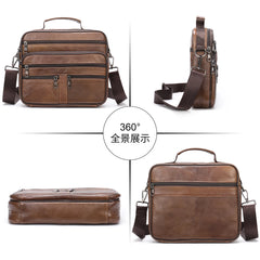 Genuine Leather Shoulder Bag for Men Black Cowhide Leather Handbag for Men Business Office Messenger Bag Male Crossbody Bag