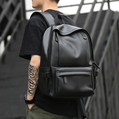 Leather Backpack for Men, 14 inch Laptop Backpack, Travel Daypack with USB Port, Water Resistant Leather Business Daypack