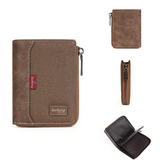Baellerry RFID Simple Short Men Zipper Wallets Luxury Brand Card Holder Male Wallet Photo Holder Coin Pocket Man Purses