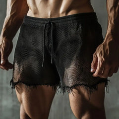 2025 Men's Sexy Mesh Shorts - Breathable Fitness Club Shorts for Gym, Holiday Party & Summer - Trendy Athletic Running Shorts