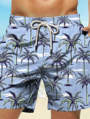 Palm Tree Tropical Men's Resort 3D Printed Board Shorts Swim Trunks Pocket Comfort Breathable Short Hawaiian Style Holiday Beach