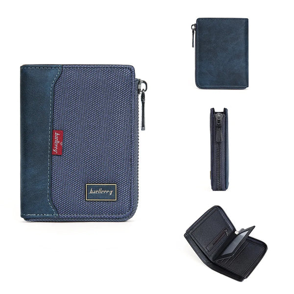 Baellerry RFID Simple Short Men Zipper Wallets Luxury Brand Card Holder Male Wallet Photo Holder Coin Pocket Man Purses