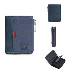 Baellerry RFID Simple Short Men Zipper Wallets Luxury Brand Card Holder Male Wallet Photo Holder Coin Pocket Man Purses