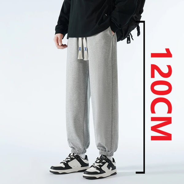 2025 New 190 Tall Men Extra long Pants 110/115/120cm Pant Length Autumn Sweatpants Plus Large Size Elastic Waist High Waist