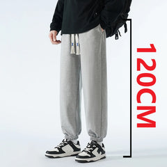 2025 New 190 Tall Men Extra long Pants 110/115/120cm Pant Length Autumn Sweatpants Plus Large Size Elastic Waist High Waist