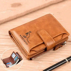 PU Leather Men's Wallet Luxury Short RFID Card Holder for Men Zipper Coin Purse Portable Male Billfold