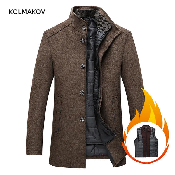 2025 winter new style high quality wool trench coat men,men's wool jackets,men fashion warm wool coat,plus-size M-XXXL