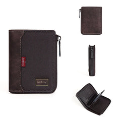 Baellerry RFID Simple Short Men Zipper Wallets Luxury Brand Card Holder Male Wallet Photo Holder Coin Pocket Man Purses