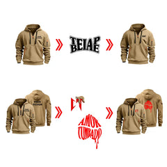 European New Men's Sports Zipper Arm Pocket Loose Casual Sweatshirt Customize Your Logo Dropped Shoulder Hooded Jacket Pullover