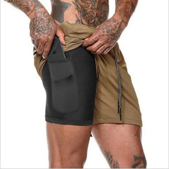 2025 Summer Running Shorts Men 2 in 1 Sports Jogging Fitness Shorts Training Quick Dry Mens Gym Men Shorts Sport gym Short Pants