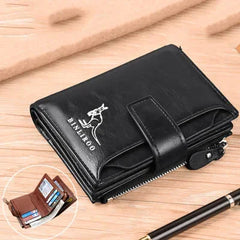 PU Leather Men's Wallet Luxury Short RFID Card Holder for Men Zipper Coin Purse Portable Male Billfold