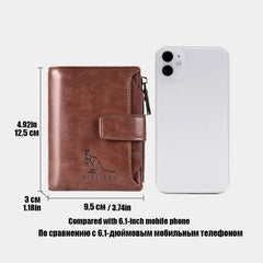 PU Leather Men's Wallet Luxury Short RFID Card Holder for Men Zipper Coin Purse Portable Male Billfold