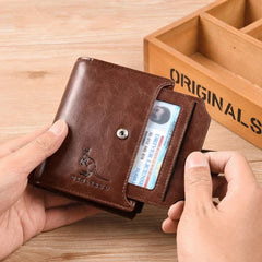 PU Leather Men's Wallet Luxury Short RFID Card Holder for Men Zipper Coin Purse Portable Male Billfold