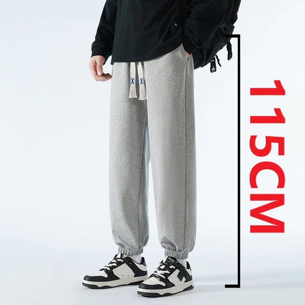 2025 New 190 Tall Men Extra long Pants 110/115/120cm Pant Length Autumn Sweatpants Plus Large Size Elastic Waist High Waist