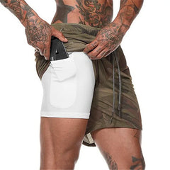 2025 Summer Running Shorts Men 2 in 1 Sports Jogging Fitness Shorts Training Quick Dry Mens Gym Men Shorts Sport gym Short Pants