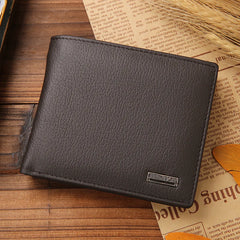 JINBAOLAI Retro Short Men Wallets Genuine Leather Credit Card Holder Waterproof Men Purse Classic Coin Pocket Black Male Wallet