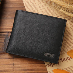 JINBAOLAI Retro Short Men Wallets Genuine Leather Credit Card Holder Waterproof Men Purse Classic Coin Pocket Black Male Wallet