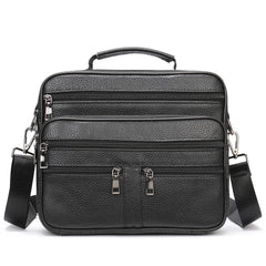 Genuine Leather Shoulder Bag for Men Black Cowhide Leather Handbag for Men Business Office Messenger Bag Male Crossbody Bag