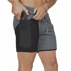 2025 Summer Running Shorts Men 2 in 1 Sports Jogging Fitness Shorts Training Quick Dry Mens Gym Men Shorts Sport gym Short Pants