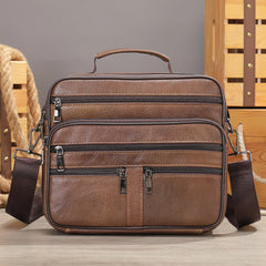 Genuine Leather Shoulder Bag for Men Black Cowhide Leather Handbag for Men Business Office Messenger Bag Male Crossbody Bag