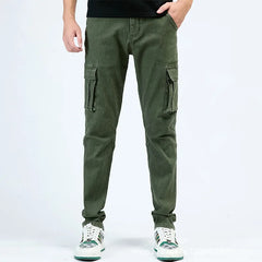 New Jeans Men's Side Pocket Skinny Jeans Slim Solid Color High Waist Denim Pencil Pants Summer