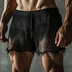 2025 Men's Sexy Mesh Shorts - Breathable Fitness Club Shorts for Gym, Holiday Party & Summer - Trendy Athletic Running Shorts