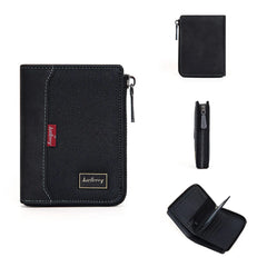 Baellerry RFID Simple Short Men Zipper Wallets Luxury Brand Card Holder Male Wallet Photo Holder Coin Pocket Man Purses